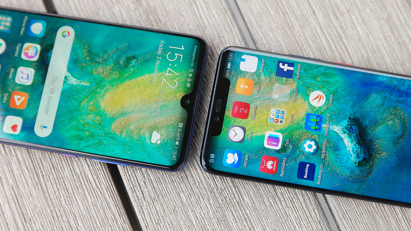 One easy way to tell the Mate 20 and Mate 20 Pro apart ar their notches, The Mate 20 only needs a small widow’s peak to fit its lone front cam, while the Mate 20 needs a larger notch to hold its 3D face scanning tech.